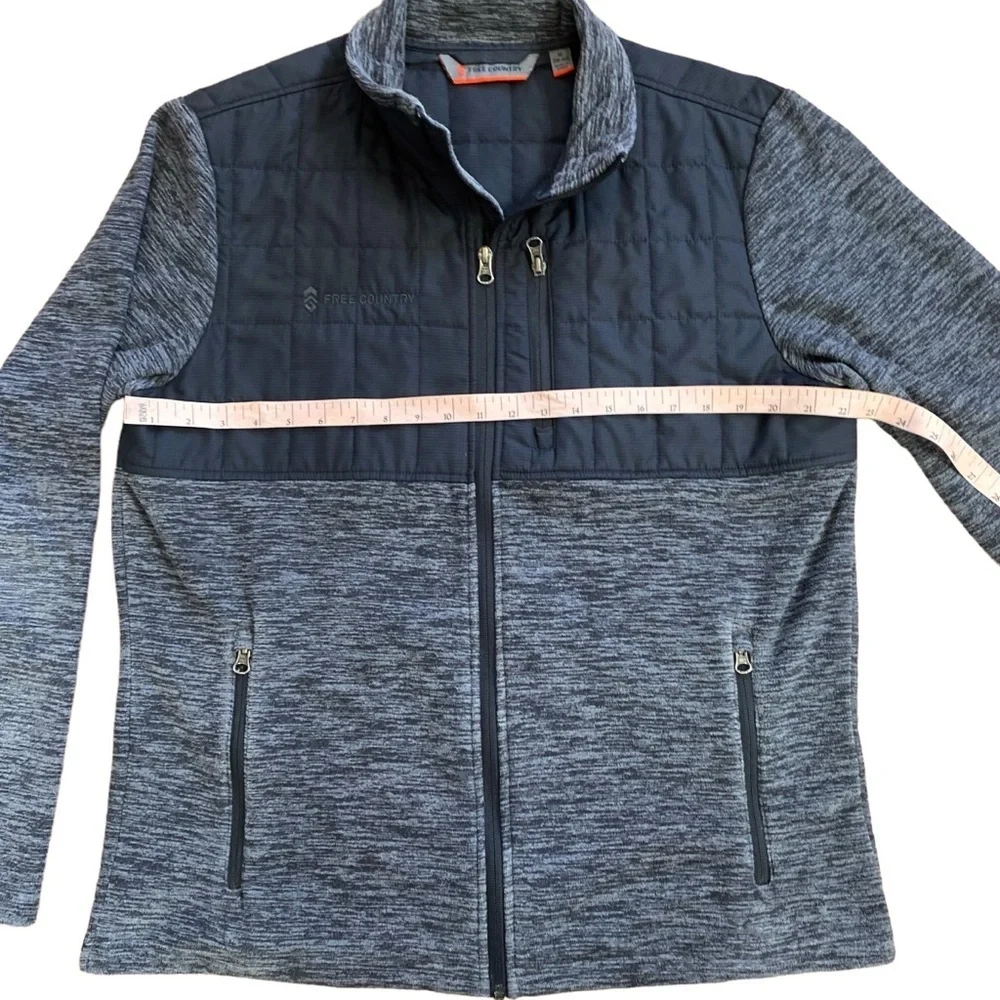 Free Country Fleece Lined Zipper Jacket Black Grey Men’s Medium 38-40